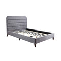 **Cama Box Estofada com Estrutura de Madeira e Design Moderno**