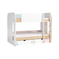 **Título Técnico: Cama Infantil Beliche com Estrutura de Madeira e Design Moderno**
